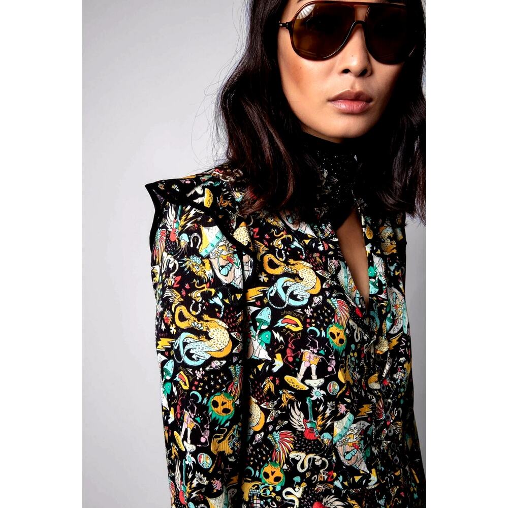 Zadig & Voltaire Rosier Circus Print Dress Midi Multi XS - Picture 5 of 16